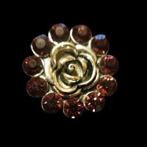 18mm Rhinestone Flower Snap Charm